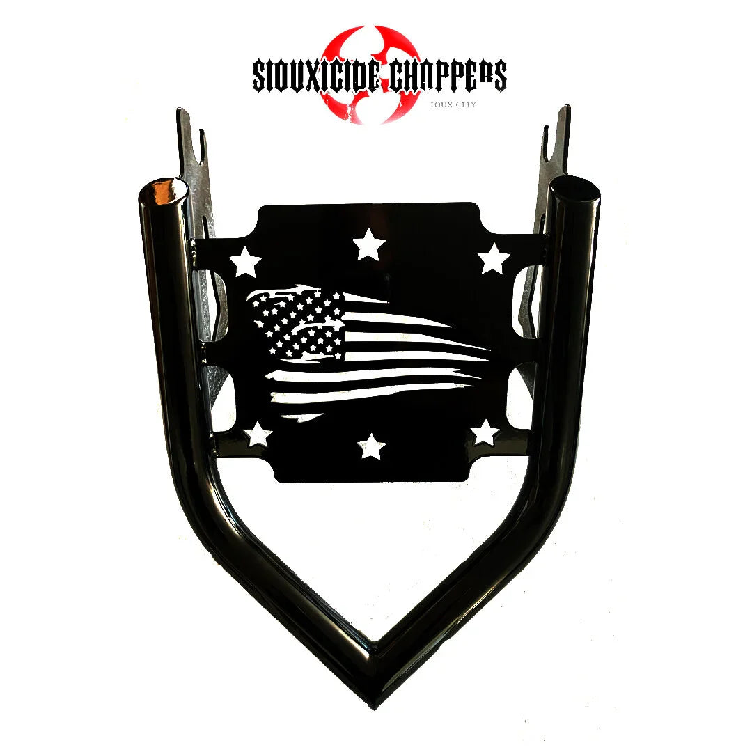 Siouxicide Choppers Luggage Rack Low Rider S, ST, Sport Glide Punisher, Black, Low Rider S, ST, Sport Glide For Harley Softail 2018-2026