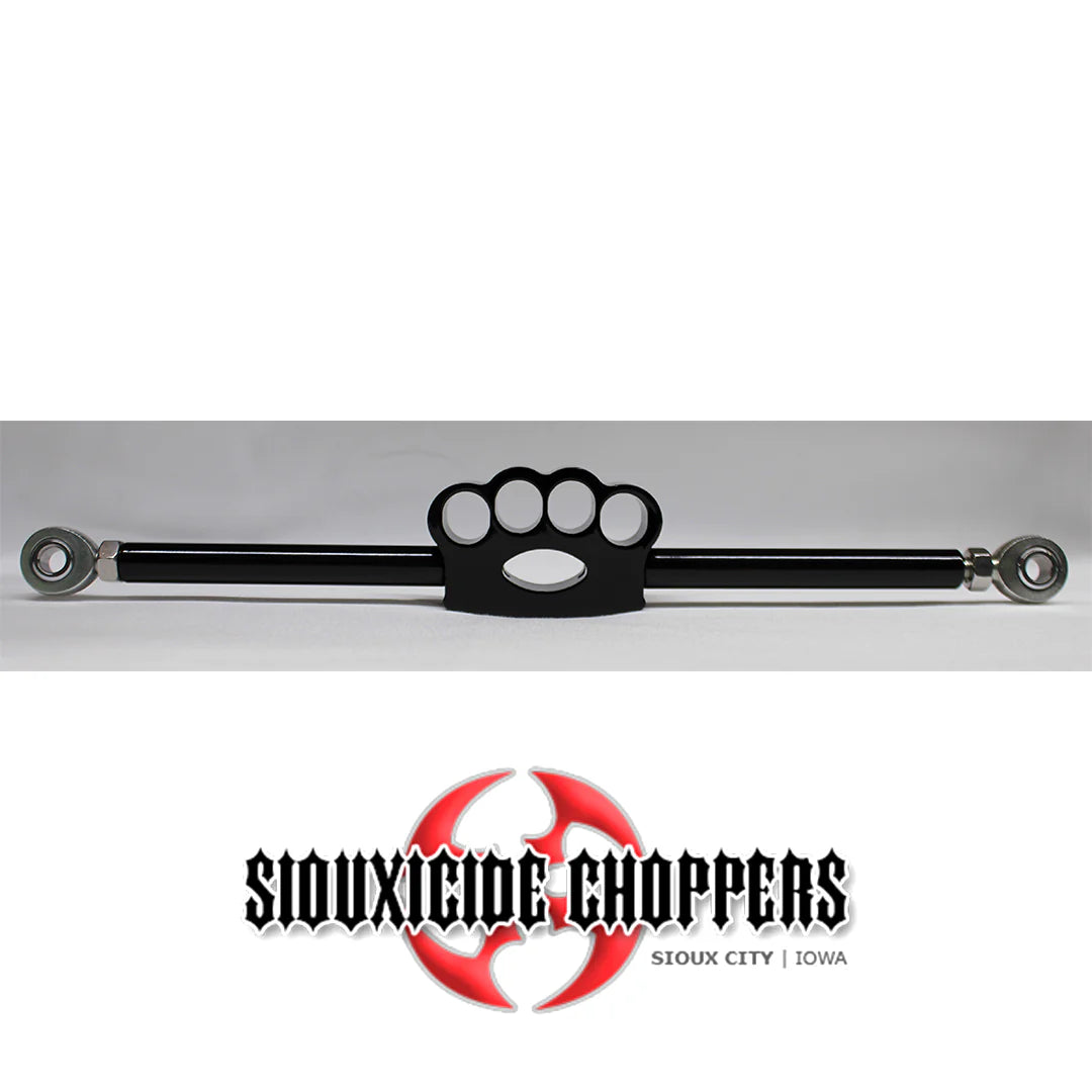 Siouxicide Choppers Brass Knuckle Shifter Linkage Black For Harley Motorcycles 1983-2026