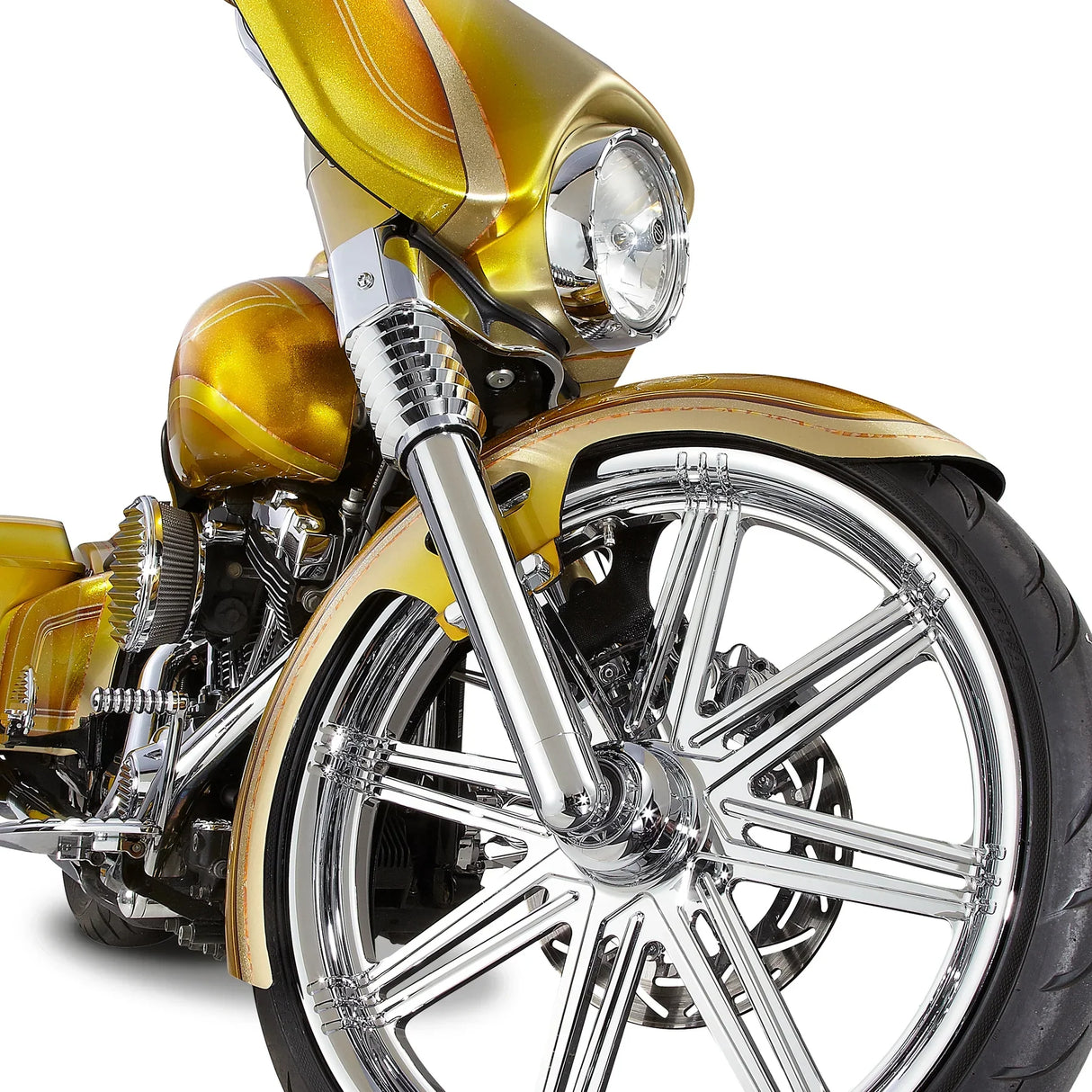 Arlen Ness Dual-Disc Hot Legs Fork Legs Chrome Smooth Dual Disc - 40-503 For Harley Touring 2014-2025