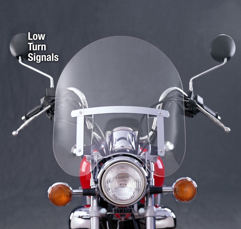 National Cycle NC125A 83-22 Harley XL/FXR/D/17-25 Hon/07+ Kaw Dakota 3 W/low Turn Signals Windshield-clr