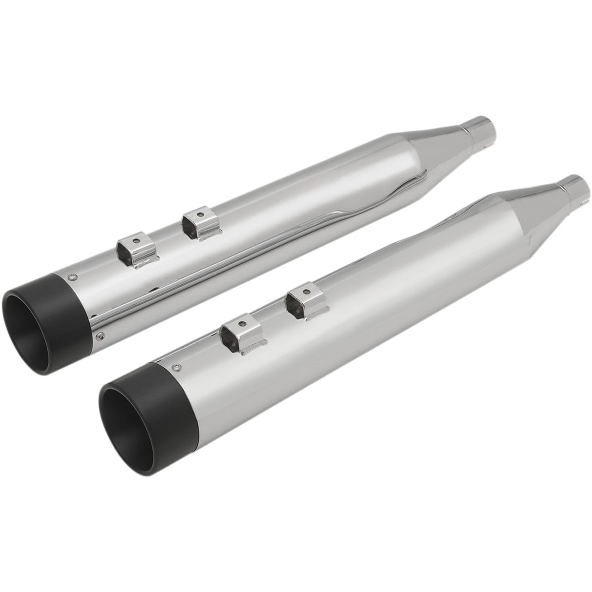 Drag Specialties 4" Slip-On Mufflers Chrome Black For Harley Touring 1995-2016