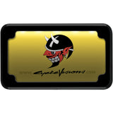 CYCLE VISIONS 2030-0323 CV-4616B Beveled License Plate with Lights Beveled License Plate Frame - Black - with Plate Light