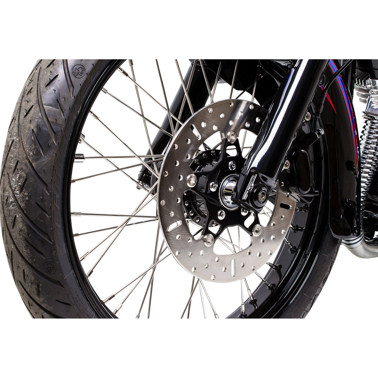 EBC FSD Series Stainless Steel Front Brake Rotor For Big Twins Black Carrier - FSD009BLK For Harley Motorcycles 1984-2005
