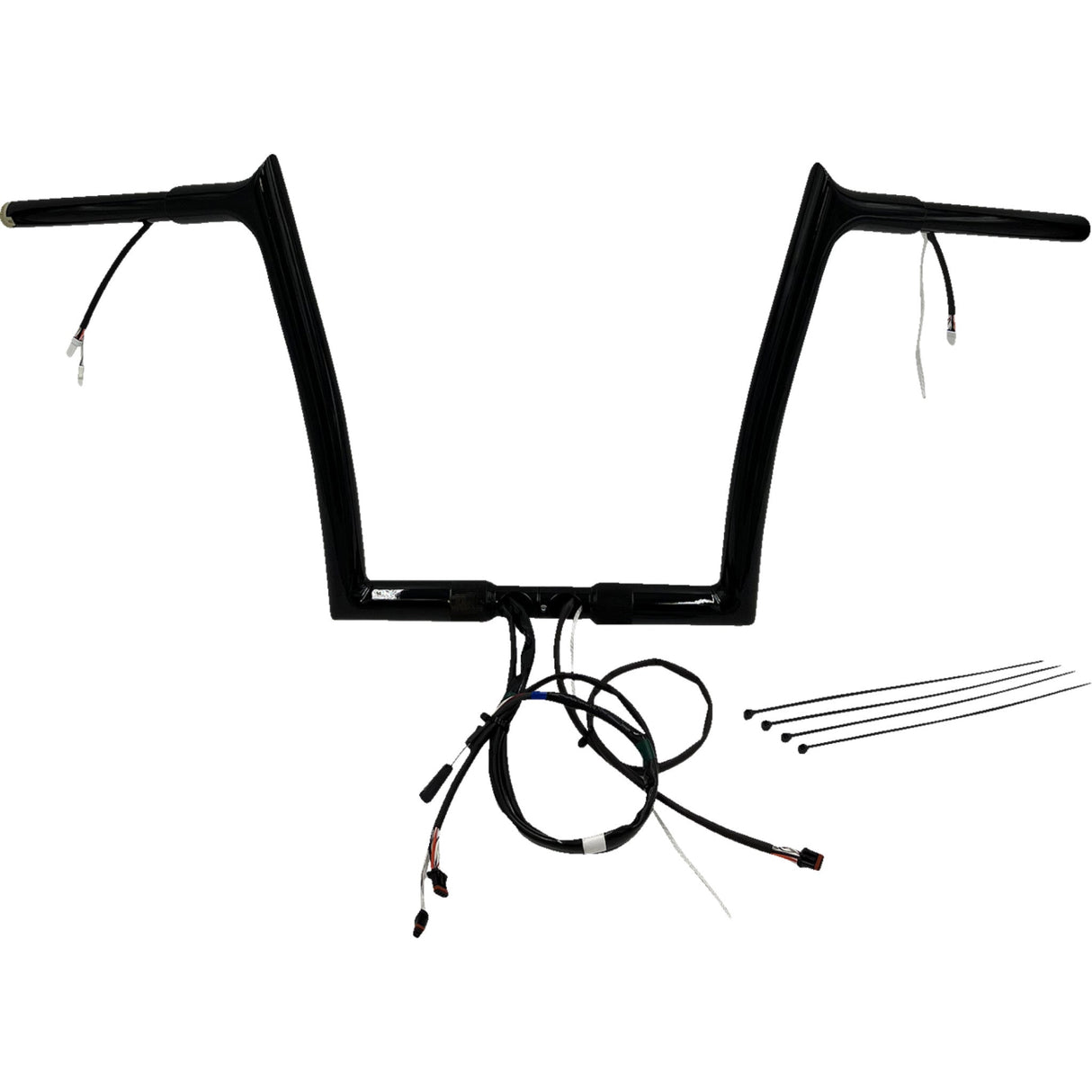 FAT BAGGERS INC. 0601-6159 902912-B EZ Install Wired 1-1/4" Pointed Top Handlebar Kit - 12" - Black