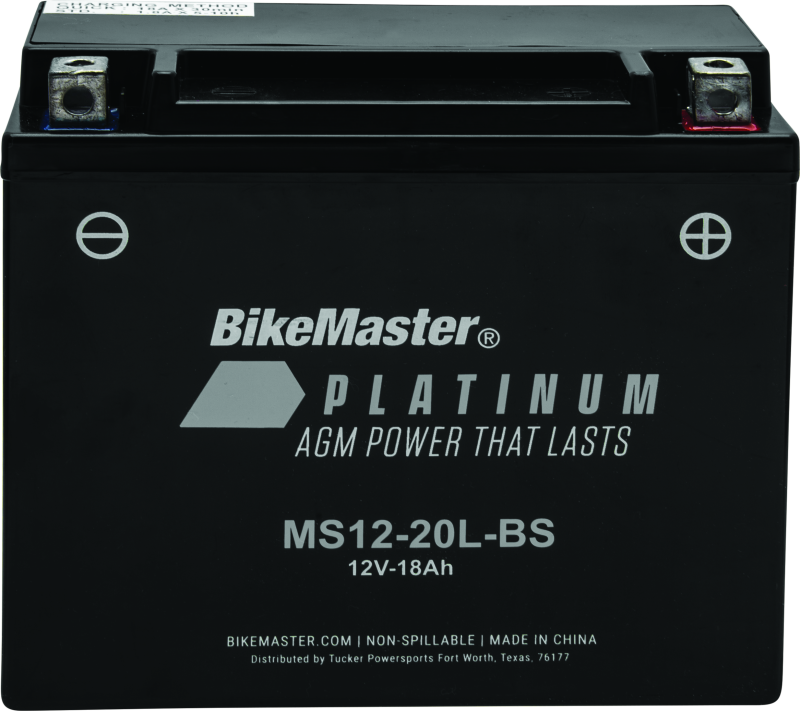 BikeMaster AGM Battery MS12-20L-BS - 780726 For Sea-Doo Watercraft 2016-2022 | Honda Motorcycles 2001-2025 | Indian 2025