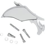 PRO-ONE PERF.MFG. 0640-0257 104220 Billet Aluminum Mirror Mirror - Flame - Side View - Milled - Oblong - Chrome - Left