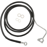 Drag Specialties Stainless Steel Brake Line Kit Front (Upper) Black For Harley Touring 2014-2022