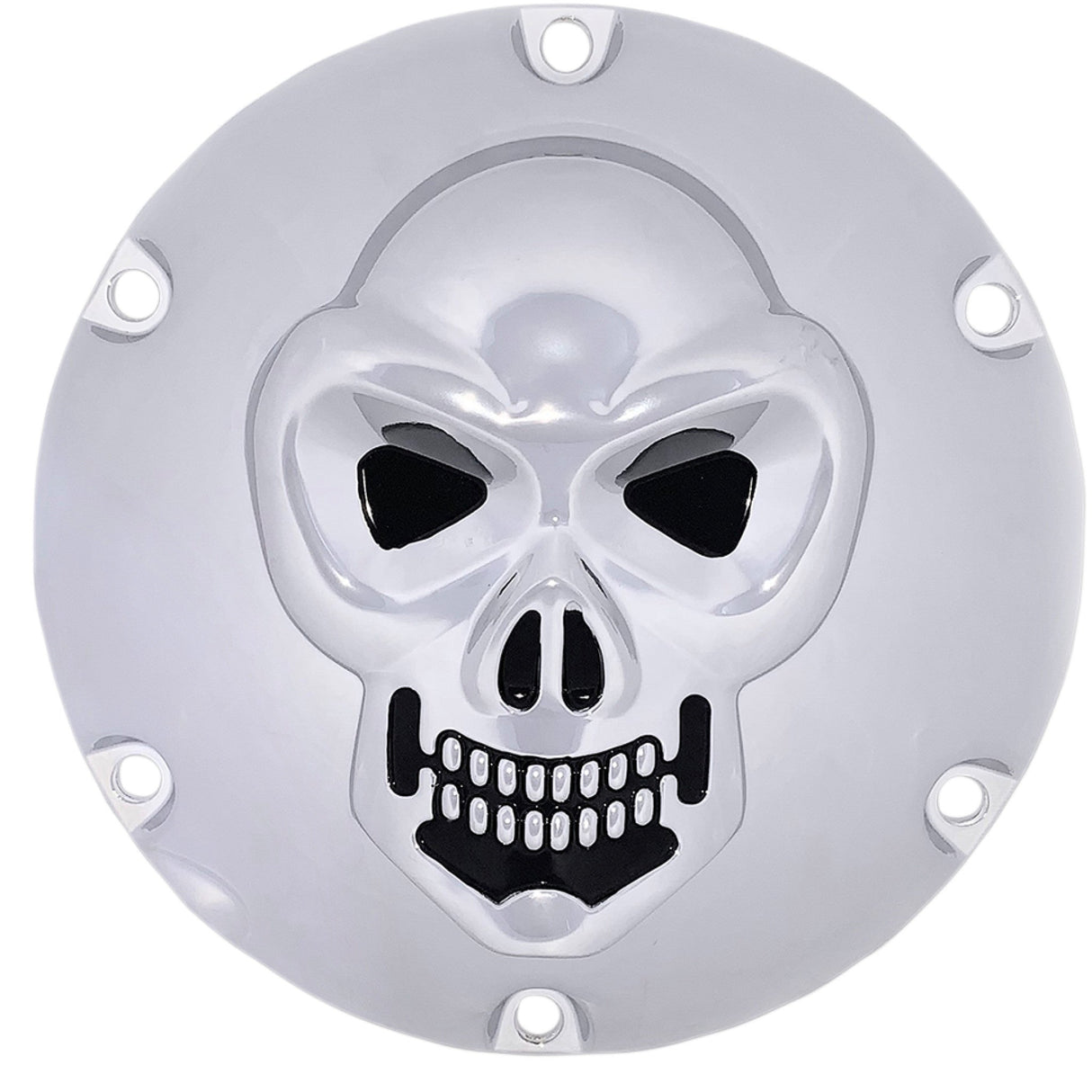 Drag Specialties Chrome 3-D Skull Derby Cover Chrome 6 Hole For Harley Sportster 2004-2022