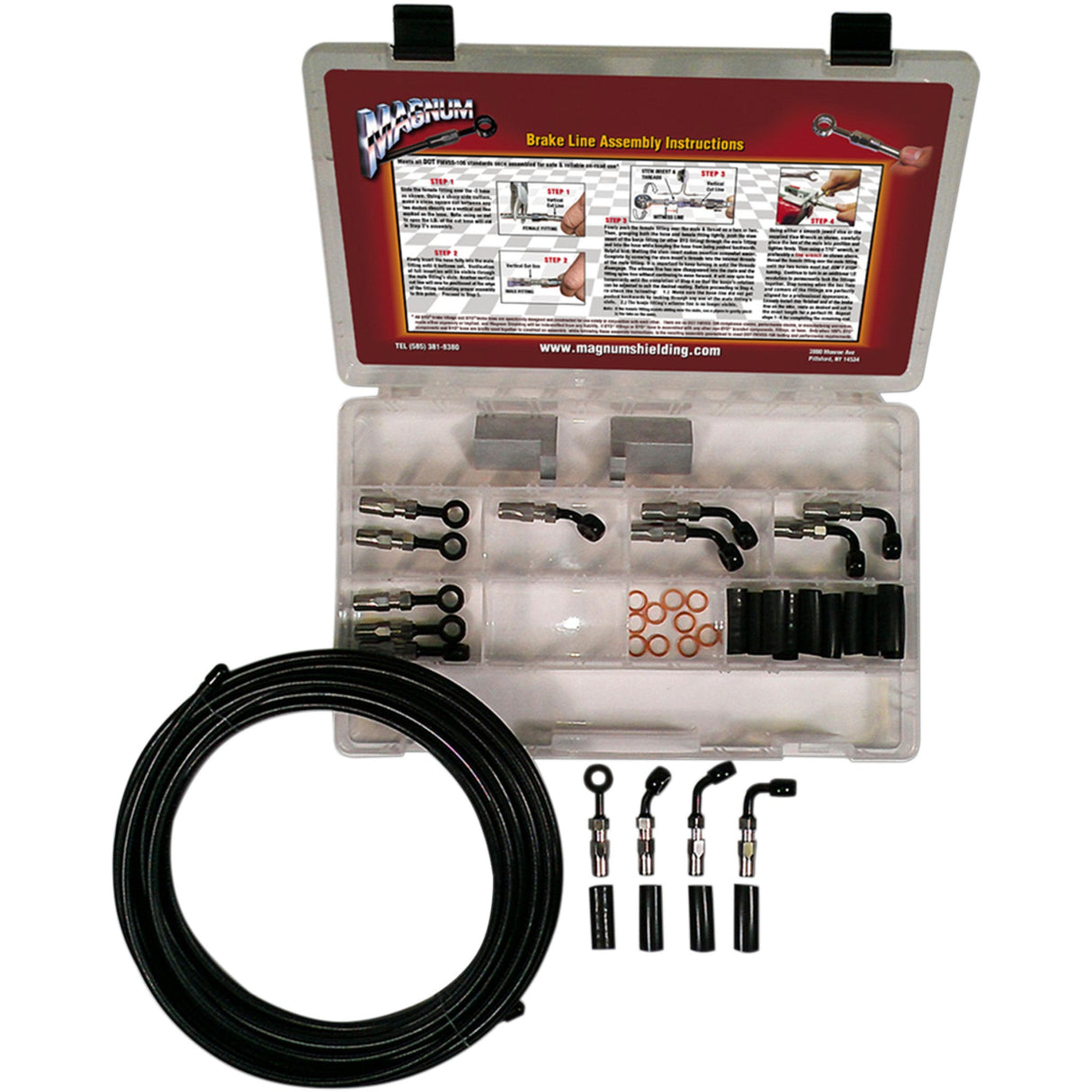 MAGNUM SHIELDING 1741-4463 499005 BYO® Build-Your-Own Brake Line Basic Builder Kit - Black