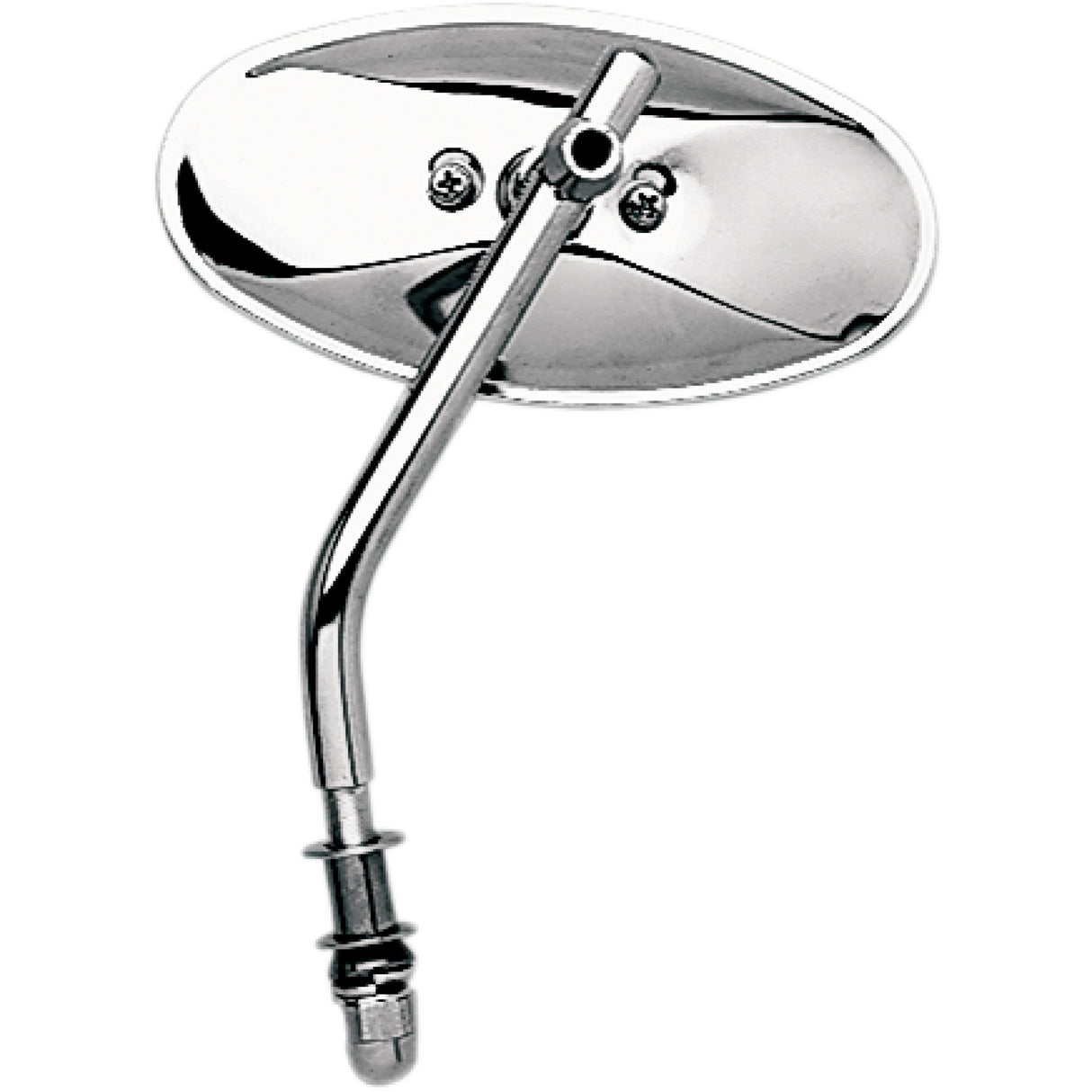 Emgo Chrome Universal Stamped Steel Mirror Side View Chopper Oval Standard Stem Each Universal