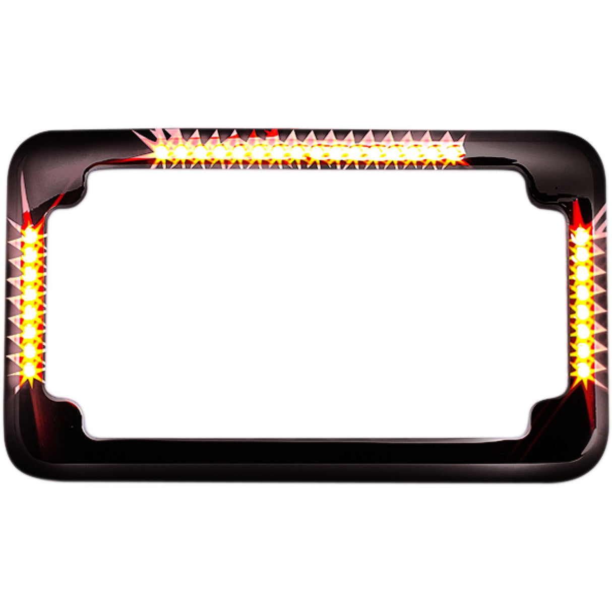 CYCLE VISIONS 2030-0938 CV-4620B Slick Signals Flat License Plate Frame License Plate Frame - Flat - Black