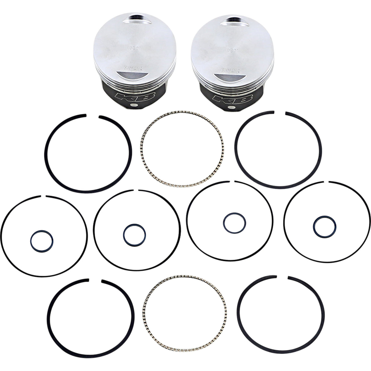KB Performance Hypereutectic Piston Kit 3.750" +0.020" 8.8:1 CR 88" Twin Cam - KB425C.020 For Harley Motorcycles 1999-2006