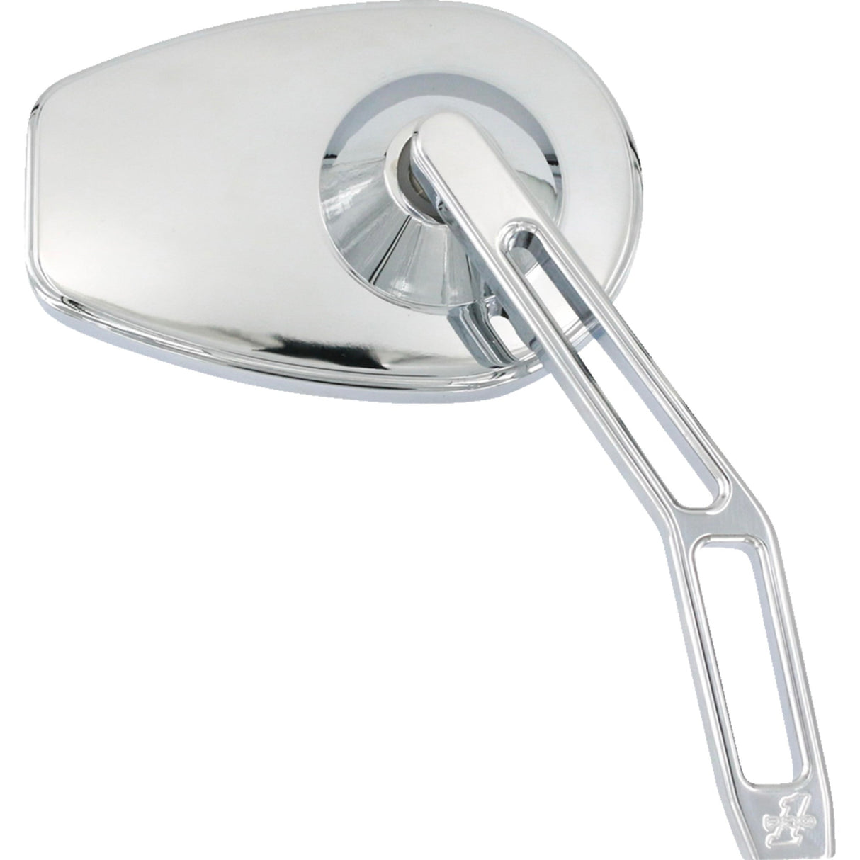 PRO-ONE PERF.MFG. 0640-1668 102110 Micro Mirror w/V2 Cut-Out Stem Mirror - Micro w/V2 Cut-Out Stem - Oval - Chrome - Right