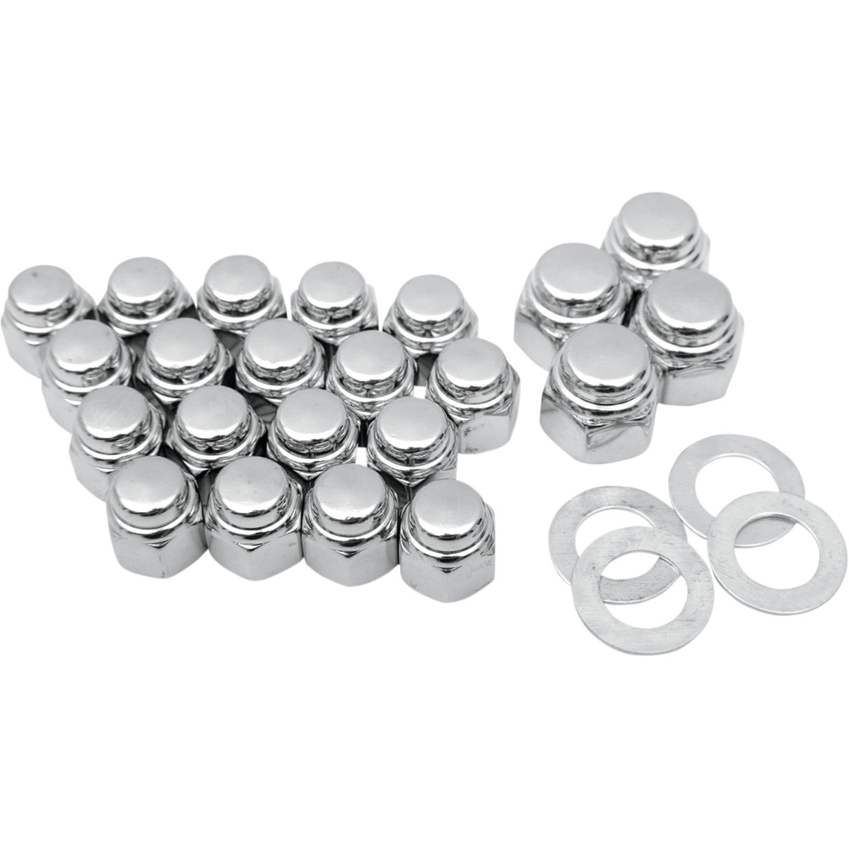 COLONY DS-189951 8449-22 Chrome Cap Nut Kit Cap - Rocker Box - Big Twin
