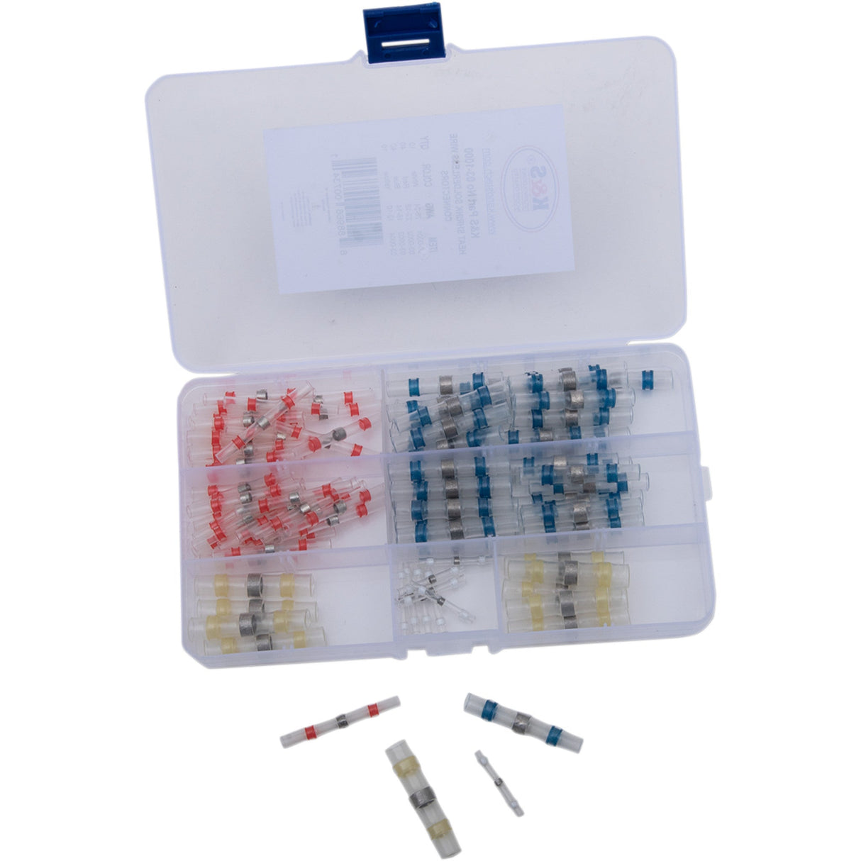 K&S TECHNOLOGIES 2120-0954 03-1000 Heat-Shrink Solderless Wire Connector Kit/Refill Solderless Wire Connectors - 100 Pieces