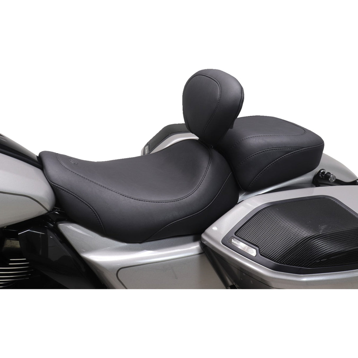 Mustang Wide Tripper™ Seat Backrest Receiver Black Stitch - 89402 For Harley Touring 2023-2026