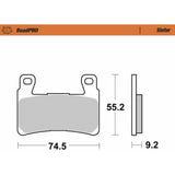 Moto-Master RoadPro Sintered Metal Brake Pads Sintered Series - 414901-PU For Harley Softail 2014-2023