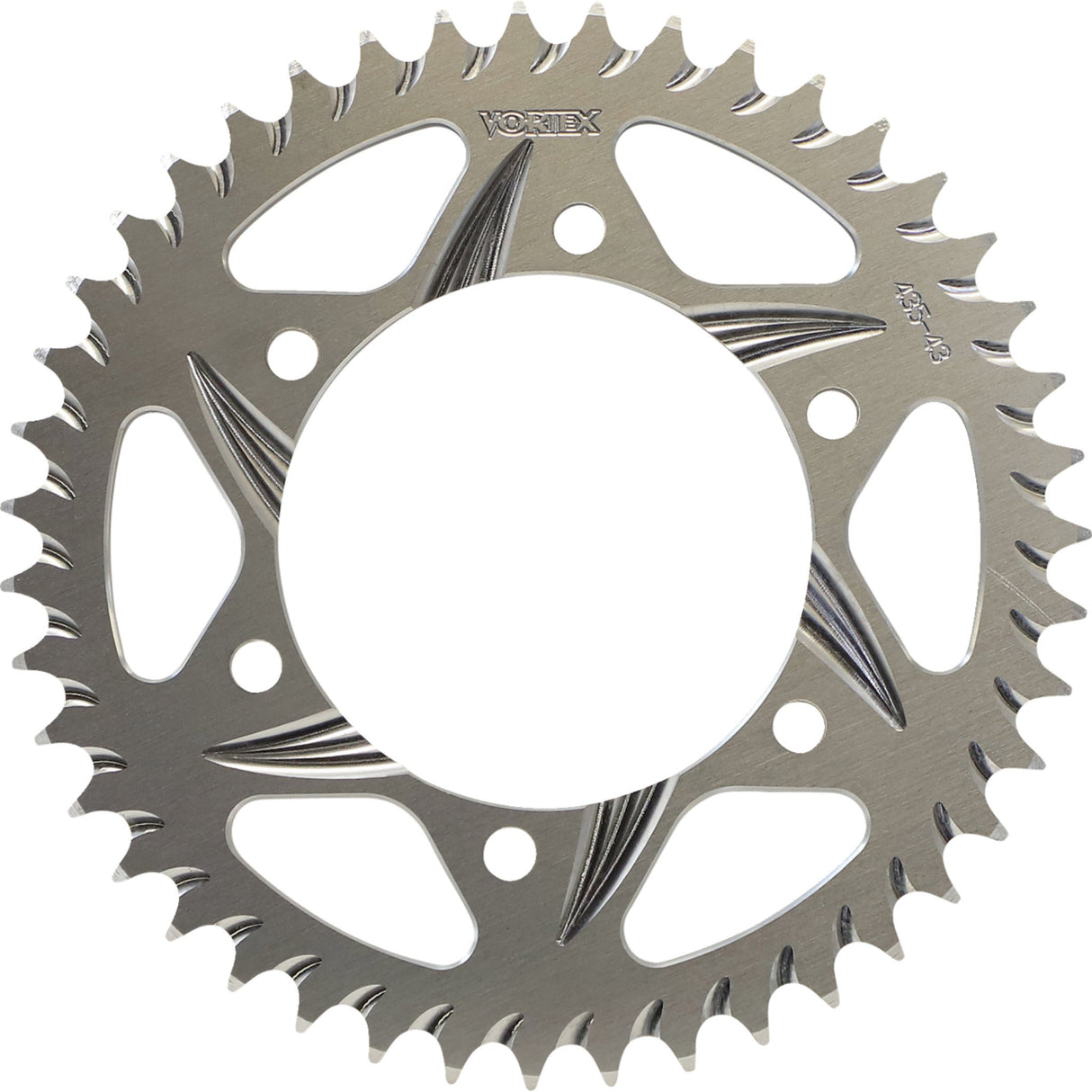 Vortex Aluminum Rear Sprocket Silver Rear 43 Tooth - 435-43 For Honda CBR600RR 2007-2009 | Suzuki 1000 2009-2015