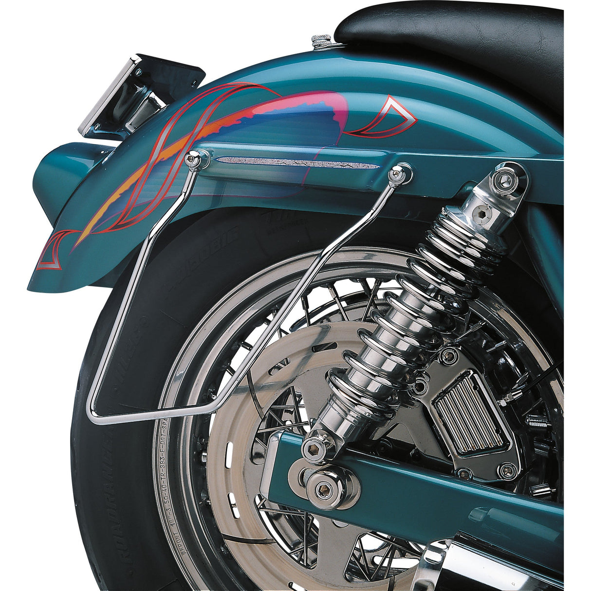 DRAG SPECIALTIES DS-110851 Chrome Saddlebag Support Brackets Saddlebag Support - FXR '82-'00