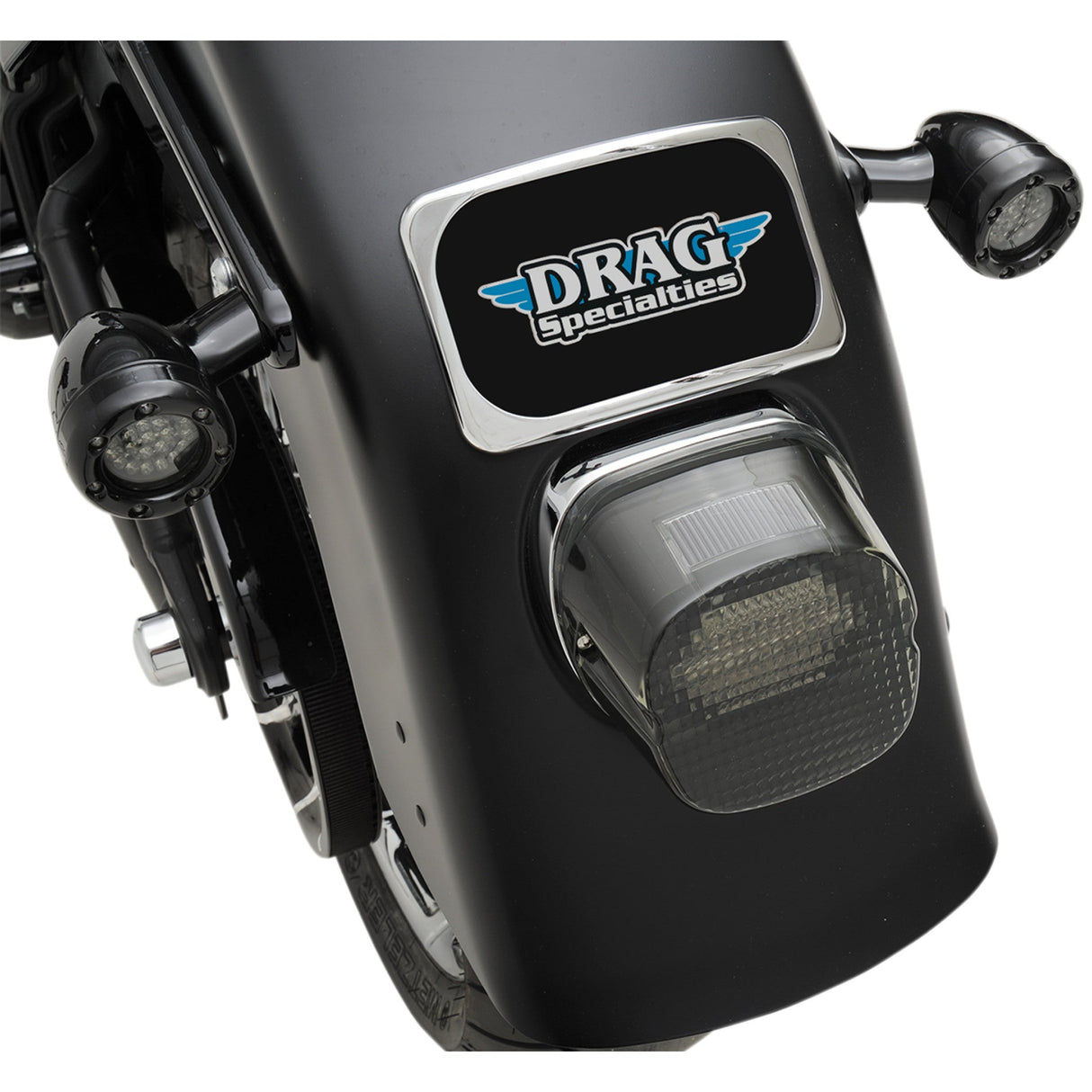 DRAG SPECIALTIES 7807-0114 Small Radius Three-Bolt Style License Plate Mount Assembly License Plate Mount - 3 Hole - Chrome