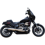 S&S Cycle 2-Into-1 Qualifier Exhaust System Race Only Brushed Stainless - 550-1105 For Harley Softail 2018-2024