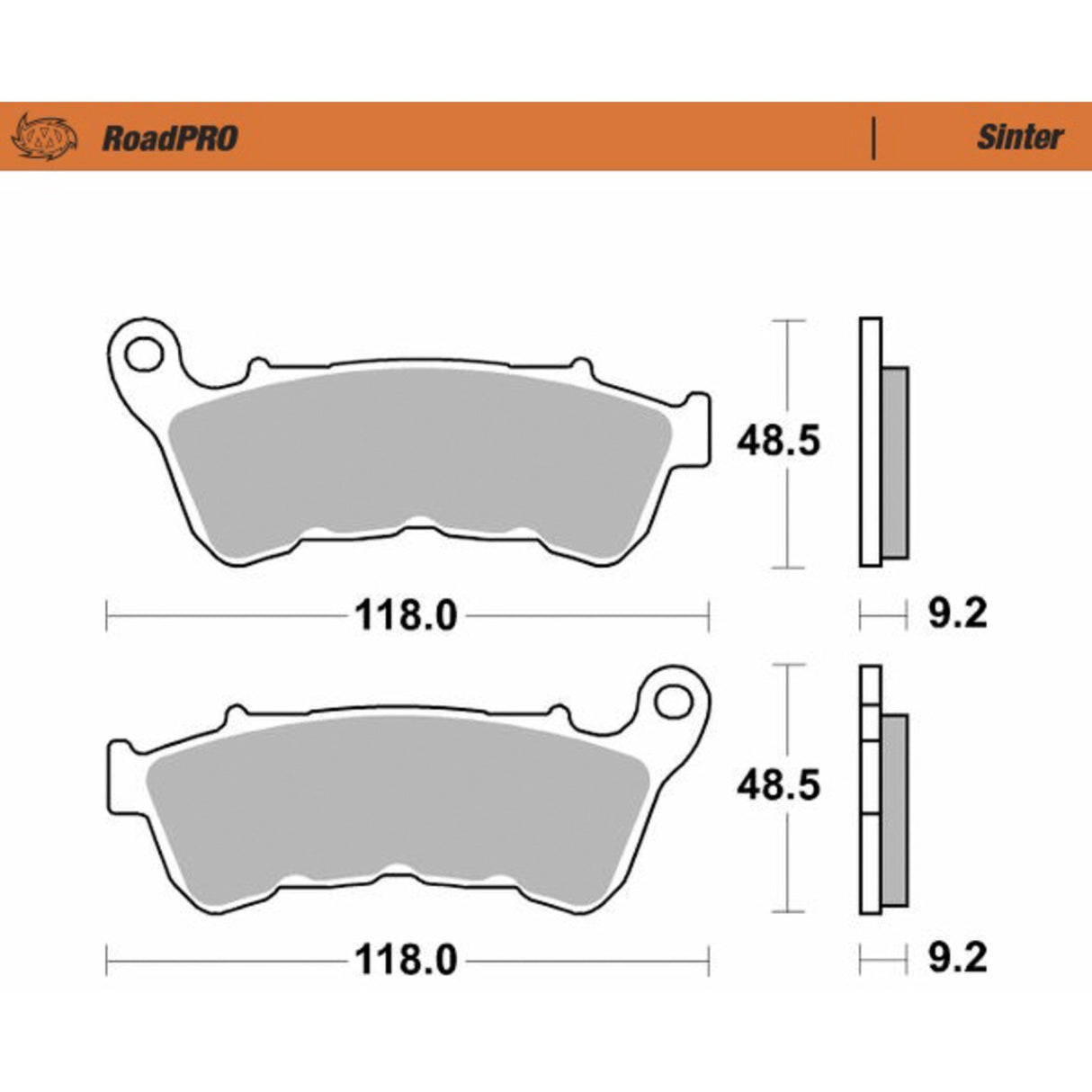 Moto-Master RoadPro Sintered Metal Brake Pads Sintered Series - 414801-PU For Harley Sportster 2013-2021