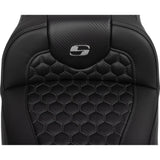 SADDLEMEN 0801-1764 823-07-190B2 Roadsofa™ Extended Reach Seat - with Backrest - Honeycomb - Dark Gray Stitch - FLTR/FLHX 23-24