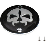 DRAG SPECIALTIES Split Skull Points Cover Chrome - Black 2 Hole Sportster