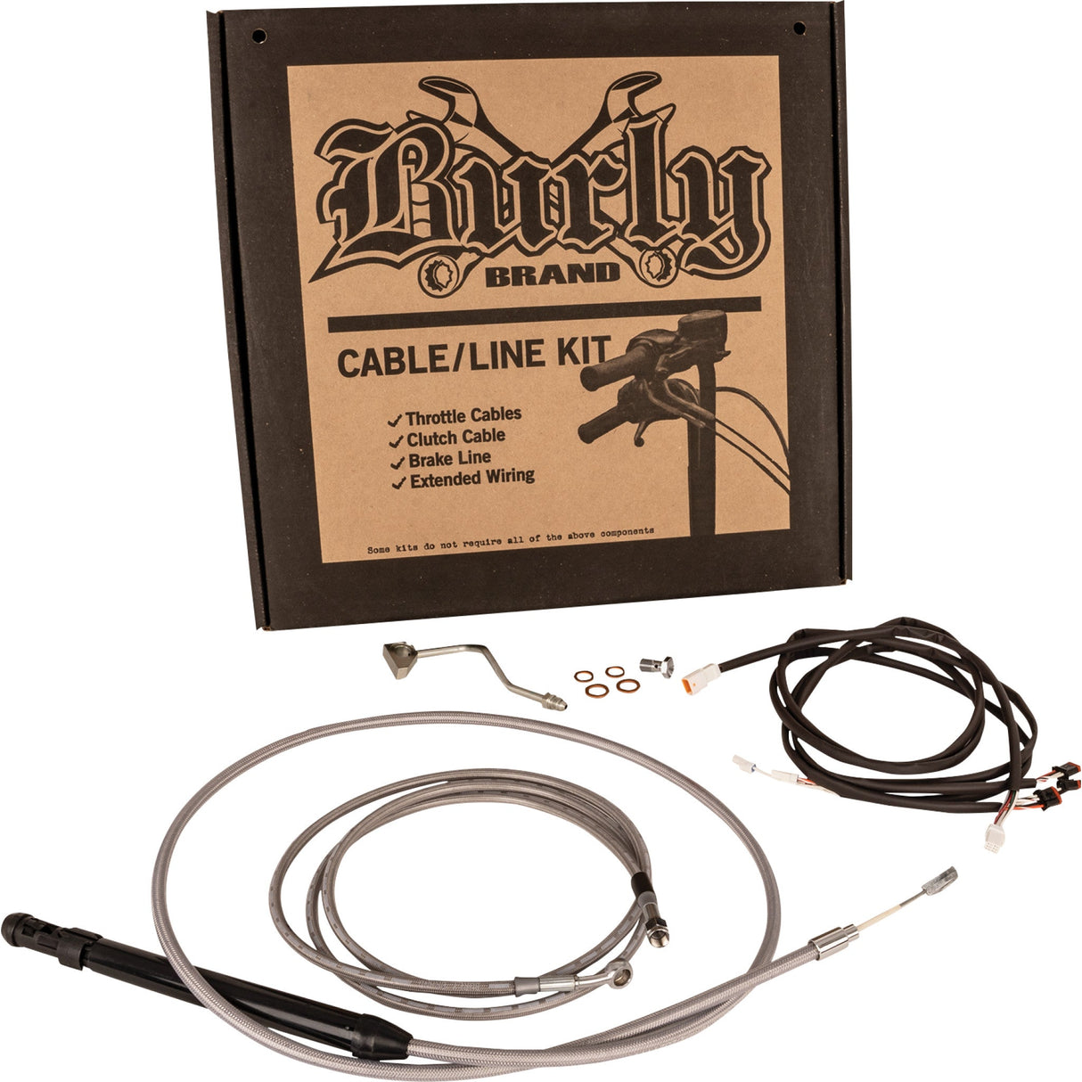 BURLY BRAND 0662-1155 B30-1312 Touring Model Control Kit - Gorilla Ape Hanger - 16" - Stainless Steel