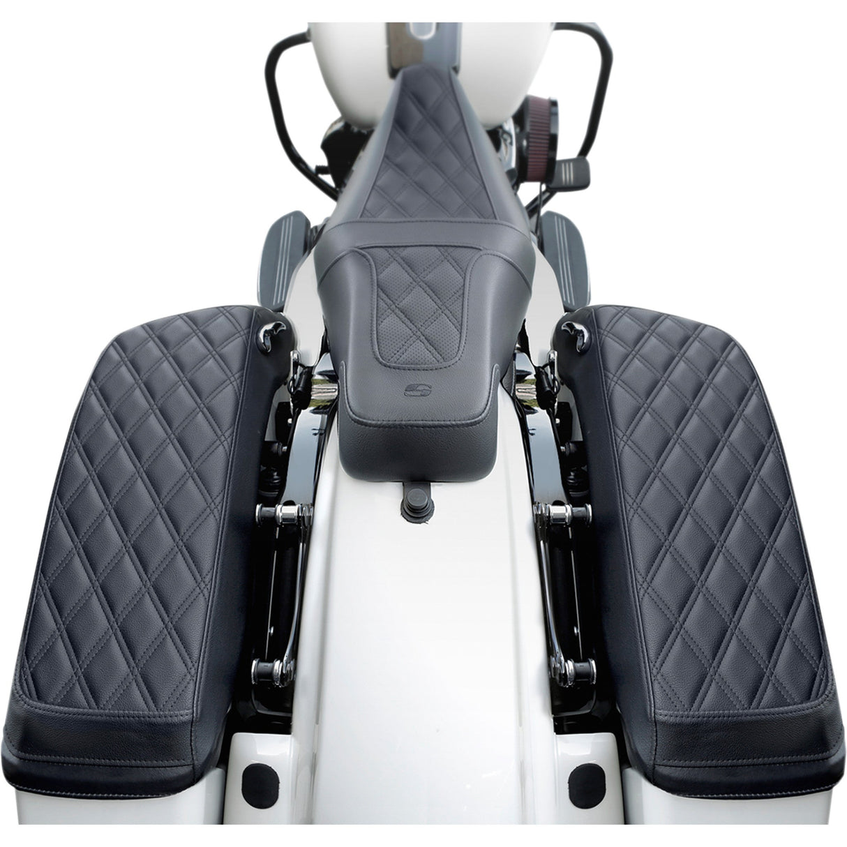 Saddlemen Bagger Lid Covers Lattice Stitch - L870-14-LS For Harley Touring 2014-2023