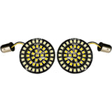 Drag Specialties Front Dual Ring Turn Signal Inserts White Amber For Harley Motorcycles 2007-2021