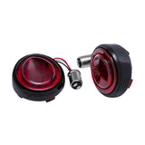 Ciro Fang® Rear Turn Signal Light Inserts Red LED Red Lens Black - 45720 For Harley Motorcycles 1957-2026