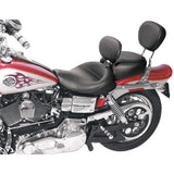 Mustang Wide Solo Seat With Removable Backrest With Backrest Vintage Black Smooth - 79358 For Harley Motorcycles 2006-2017