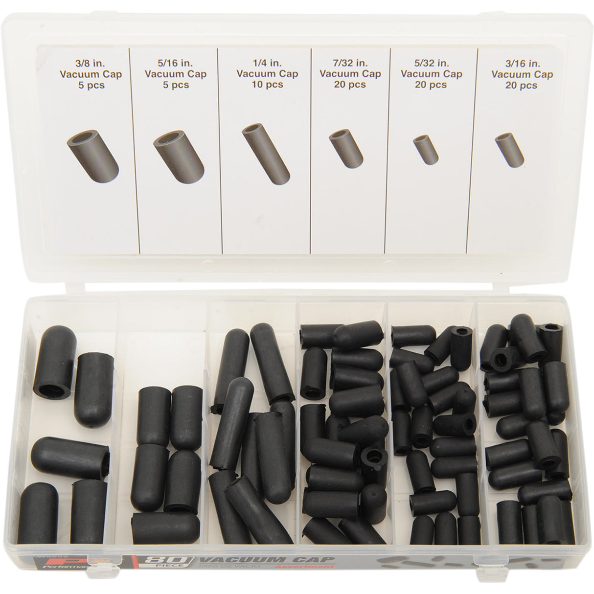 PERFORMANCE TOOL 2402-0147 W5232 Vacuum Cap Assortment Caps - Vacuum - Assortment