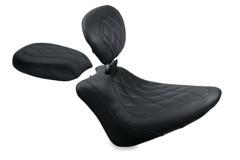 Mustang Motorcycle Mustang Blackline, Slim Slim S Wide Tripper Passenger Seat Diamond Stitch Blac - 76763 For Harley Blackline 2011-2013