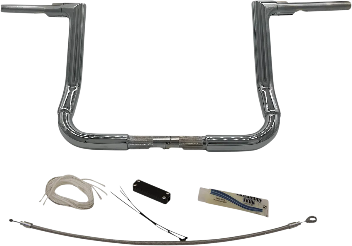 1-1/2" EZ Install Flat Top Handlebar Kit - 12" - Chrome - Electra, Street & Tri Glide 2008-2013