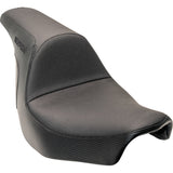 Slyfox The Lowrider Drifter Seat Black Logo Smooth Vinyl Carbon Fiber For Harley Softail 2018-2024