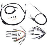 Burly Brand Complete Black Vinyl Handlebar Cable Line Kit For Ape Hangers 16" - B30-1038 For Harley Dyna 2006