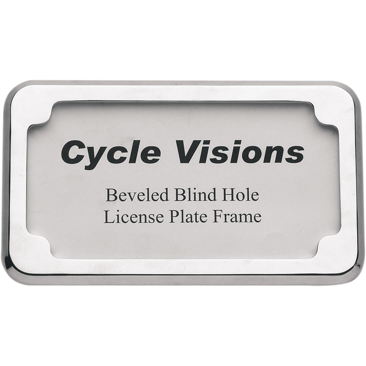 CYCLE VISIONS 2030-0093 CV-4615 Beveled License Plate Frame chrome