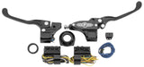 Performance Machine 9/16in Hand Control Set Hyd Contrast Cut - 0062-4020-BM For Harley Motorcycles 1984-2013