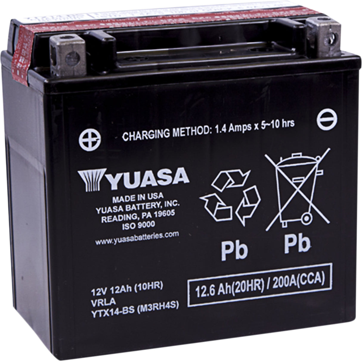 YUASA YTX14-BS YUAM3RH4S AGM Maintenance-Free Battery AGM Battery - YTX14-BS .69 L