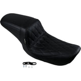 LePera Kickflip Seat — Diamond Black - LN-591DM For Harley Dyna 1999-2003