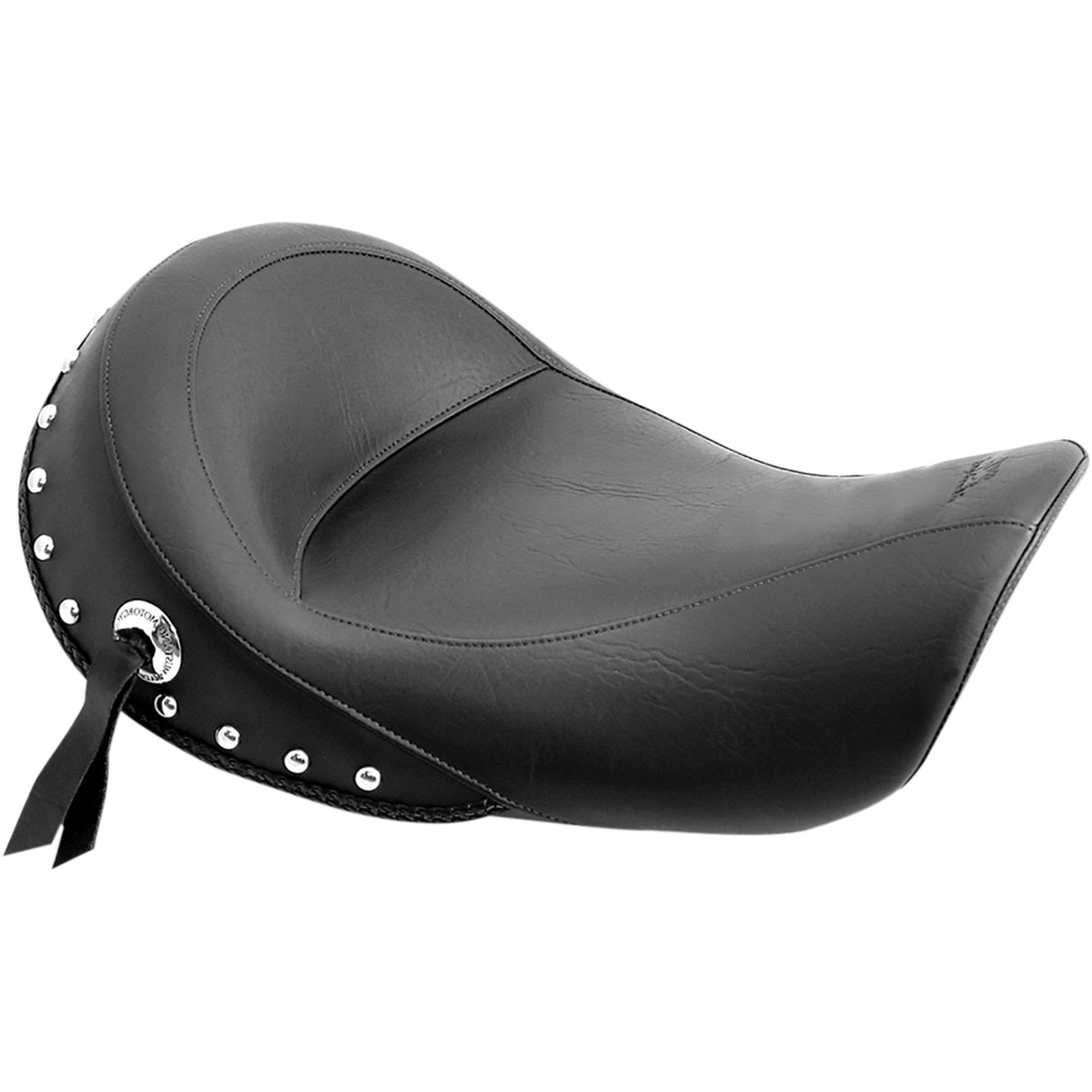 Mustang Studded Vinyl Solo Seat — Without Backrest - 75471 For Harley Dyna 1996-2003