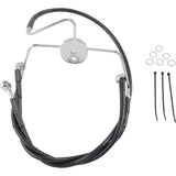 DRAG SPECIALTIES Extended Length Black Vinyl Brake Line Kit Front