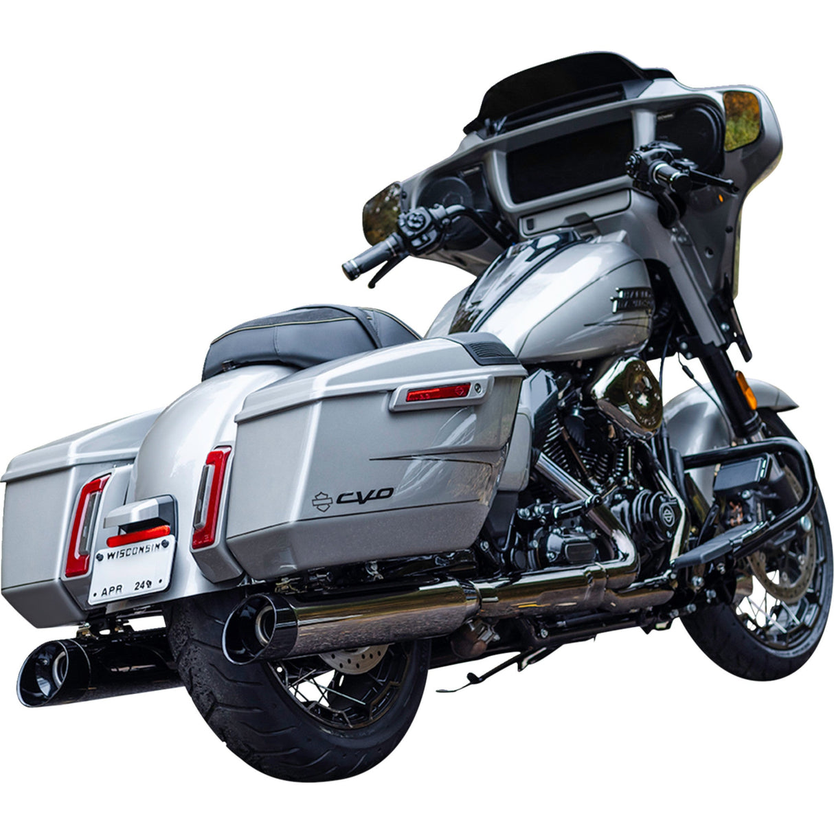 S&S Cycle 4-1/2" MK45 Performance Slip-On Mufflers Lava Chrome 50-State - 550-1113 For Harley Touring 2017-2026