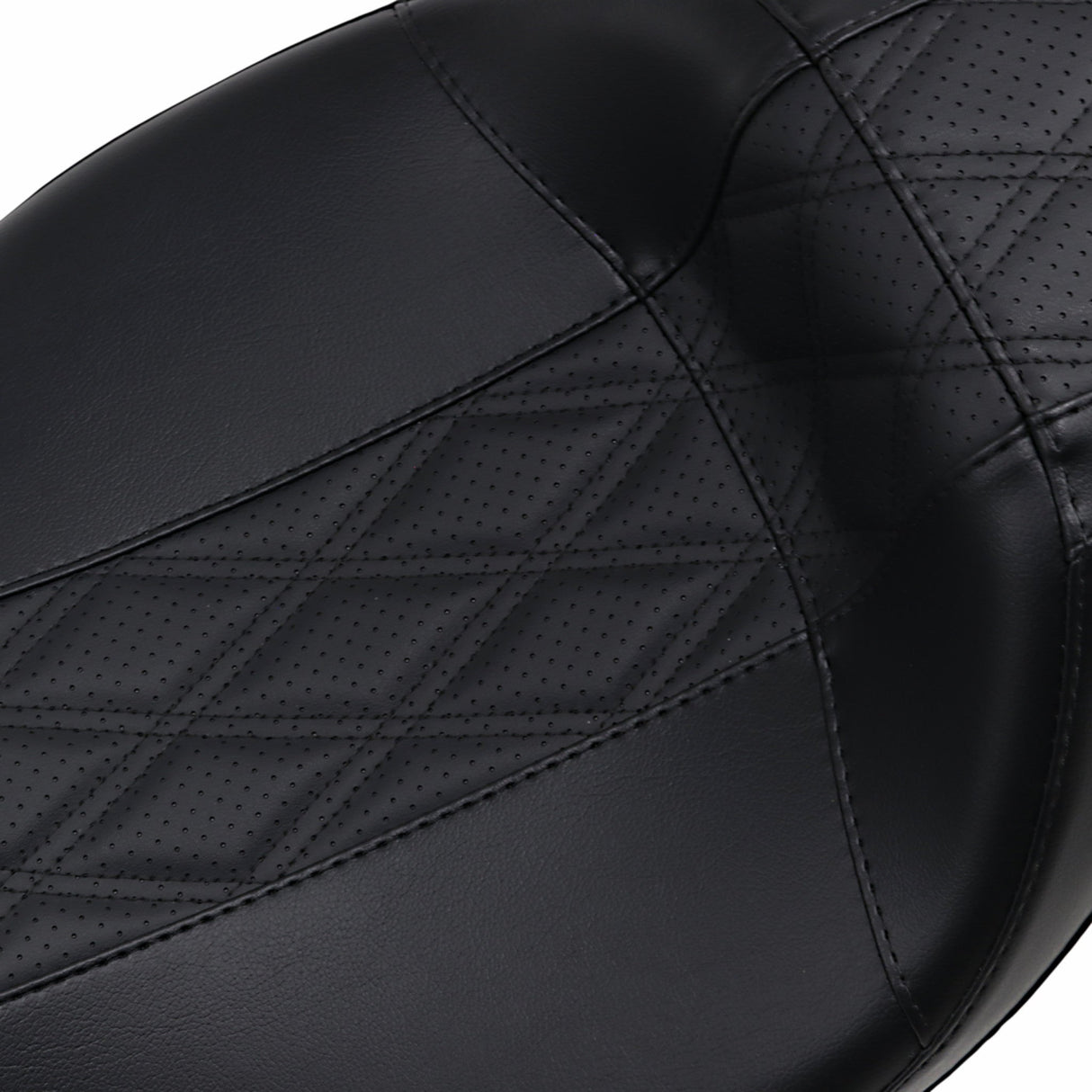 LePera Outcast Daddy Long Legs Seat Full-Length Without Backrest Black With Black Double Diamond - LK-987DLGT2 For Harley Touring 2008-2022