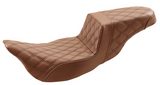 Saddlemen Extended Reach Step-Up Seats Full Lattice Stitch Brown - 808-07B-175BREX For Harley Touring 2008-2025