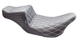 LePera Tailwhip Seat Double Diamond With Titanium Thread Black - LK-587DD-TTM For Harley Touring 2008-2024