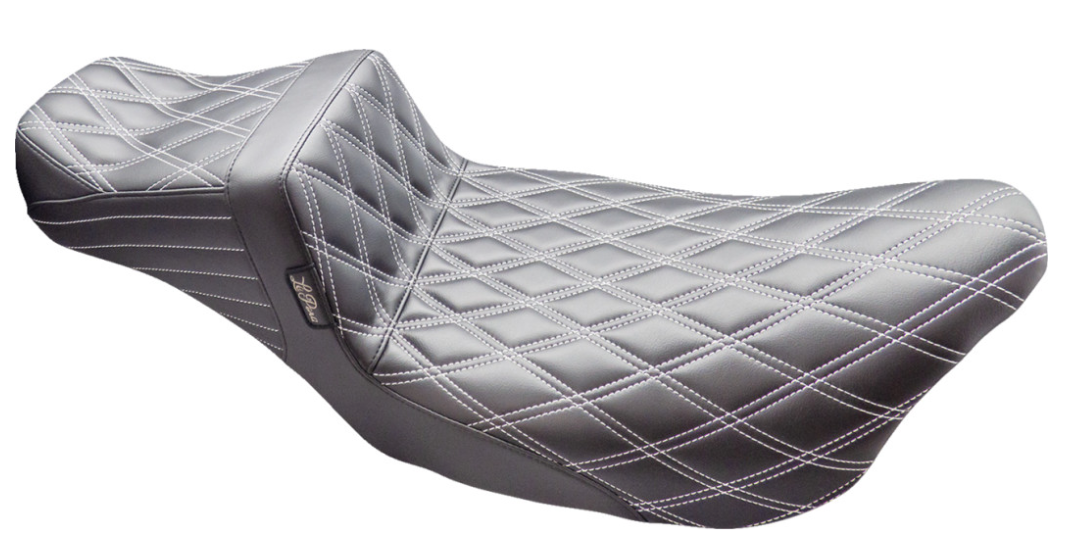 LePera Tailwhip Daddy Long Legs Seat Double Diamond With Titanium Thread - LK-587DLDD-TTM For Harley Touring 2008-2024