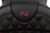 Saddlemen Roadsofa™ Lattice Stitch Seat With Backrest Wine Berry Stitch - 808-07B-182B8 For Harley Touring 2008-2023